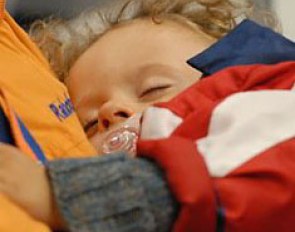 The Kur night lasted until 12 'o clock. Anky's son Yannick Janssen van Grunsven fell asleep....