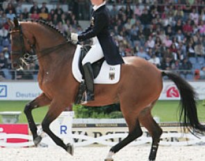 Isabell Werth and Satchmo at the 2006 World Equestrian Games