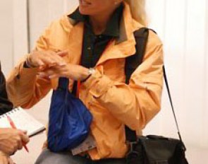 U.S. Olympian Lisa Wilcox working as a journalist at WEG