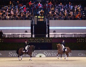 Simonne Staub and Marie Line Wettstein ride a Pas de Deux at the 2006 CSI Zurich