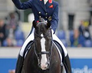 Happy about their CDI Grand Prix ride, Laura Bechtolsheimer and Douglas Dorsey