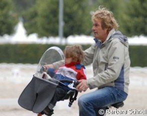 Dutch team trainer Sjef Janssen with his son Yannick Janssen van Grunsven