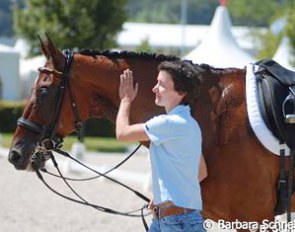 Werth's groom was as happy with the Aachen victory as Isabell was