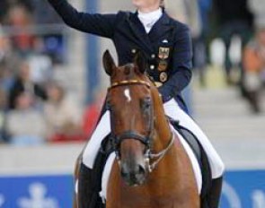 Isabell Werth and Satchmo wrap up a winning Grand Prix at the 2007 CDIO Aachen :: Photo © Barbara Schnell