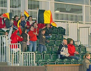 Belgian fans root for their riders at the 2007 CDI Addington :: Photos © Karin Gillain