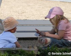 The next generations: Holger Schmezer's baby and Ann Kathrin Linsenhoff's daughter Marie
