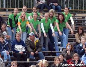 Annabel Frenzen brought her own cheerleaders' squad