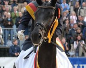 Bärbel Förster-Henrich on Samira at the 2007 Bundeschampionate :: Photo © Barbara Schnell