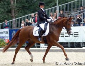 Jessica Süss is a young talent who won the hearts of the crowds aboard Diamantenbörse, a five-year-old Oldenburg mare owned by her employers, Louisa and Anna Katharina Lüttgen's parents