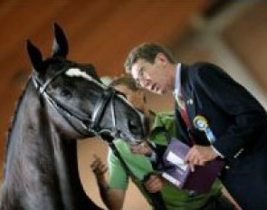 Gredstedgårds Casmir at the vet check at the 2007 European Championships