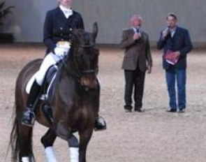 Annabel Balkenhol [with her father and Stefan Krawczyk] were also test riders in the open judging session