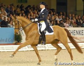 Matthias Rath's Weltmeyer Junior was the horse with the most impressive gaits. Unfortunately, he let himself be impressed by the atmosphere in the indoor and started making mistakes in canter. They placed third in the finale and second in the freestyle.