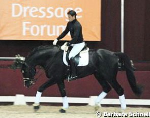 Jordi Domingo Coll on Prestige (by Ferro): long, deep and low, relaxed, over the back :: Photo © Barbara Schnell