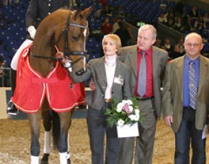 Dorthe Sjobeck Hoeck on Polka Hit Nexen with owners Berit and Louis Nielsen and breeder Hans Juul Andersen