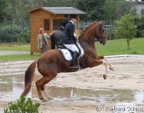 ........because the downpour had turned the arena into a lake.