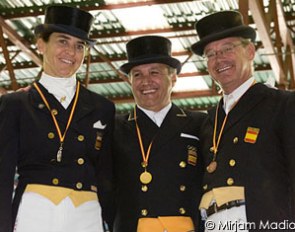 The 2007 Spanish Grand Prix podium: Ferrer-Salat (silver), Matute (gold), Alvarez (bronze) :: Photo © Mirjam Madiol