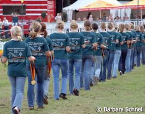 The award ceremony at the 2007 German Youth Riders Championships