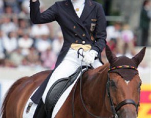 Nadine Capellmann smiles at the crowds