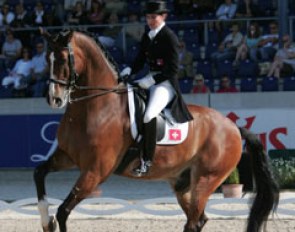 Swiss Elisabeth Eversfield-Koch aboard The Lion King, a horse previously shown by Rudolf Zeilinger