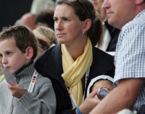 A flash back in time! Former double Olympic champion Nicole Uphoff with her third husband, Andreas Selke, son Patrick Evan and her newborn baby.