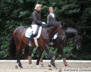 Ingrid Klimke and student Helen Langehanenberg