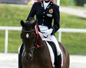 Julie van Olst on Haasendonck's Sultan at the 2008 European Pony Championships :: Photo © Astrid Appels