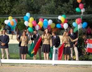 The opening ceremony at the 2008 European Junior/Young Riders Championships in Portugal