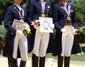 The Junior Riders Individual Test podium: Luttgen, Rothenberger, Krooswijk