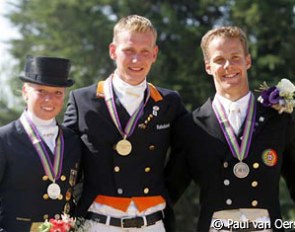 The Young Riders Kur podium: Kirsten Sieber, Diederik van Silfhout, Francisco Boaventura Freire