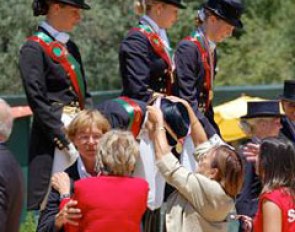 The medal ceremony at the 2008 European Young Riders Championships