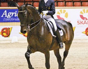 Louise Nathhorst on Visums, a 1996 born gelding by Vagners x Dolars and owned by Cecilia Blakey