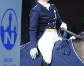 Isabell Werth during the award ceremony of the 2008 Nurnberger Burgpokal Finals