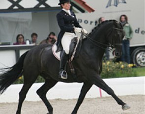 Another ex-patriot: Canadian Christilot Boylen-Hanson on Mr Hermosilla's black gelding Gachino (by Gardez)