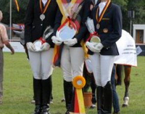 The Junior Riders' podium: Muller - Rothenberger - Luttgen