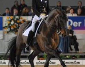 Brigitte Wittig on her home bred Charatan W