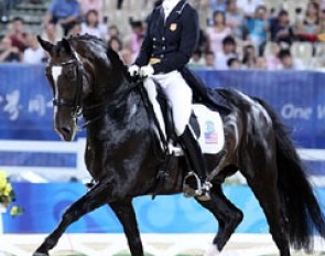 Courtney King and Mythilus at the 2008 Olympic Games :: Photo © Sue Stickle