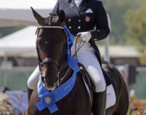 Michelle Gibson and Don Angelo win the small tour championship at the 2008 U.S. Dressage Championships :: Photo © Mary Phelps