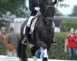 Eva Möller and Soliere won the Hanoverian Young Horse Championships (4-year old stallions)