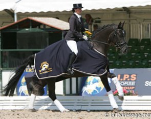 Nadine Plaster and Desperado OLD win the 5-year old qualifier in Verden :: Photo © Astrid Appels