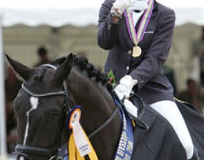 Nadine Plaster and Desperado OLD win the 5-year old World Young Horse Championships in 2008 :: Photo © Astrid Appels