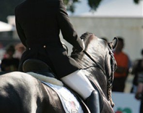 Jennifer Hoffmann on Rubinio B in the morning sun :: Photo © Astrid Appels