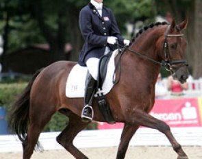 Madeleine Vrees and Vontango B at the 2008 World Championships for Young Dressage Horses in Verden