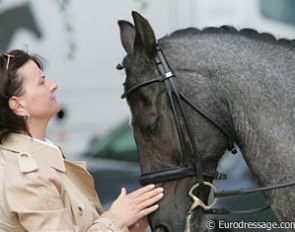 Michèle Thill's mom patting Virgil