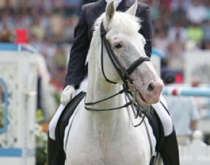 Alexandra and Balagur in the main stadium at the 2009 CDIO Aachen