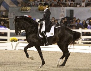 Tina Konyot on the Danish warmblood stallion Calecto V (by Come Back II x Rastell)