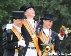 Maria-Charlott Schürmann, Sanneke Rothenberger, Louisa Lüttgen win the individual junior riders' medals :: Photo © Barbara Schnell