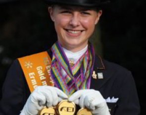 Sanneke Rothenberger wins triple gold at the 2009 European Junior Riders Championships :: Photo © Barbara Schnell