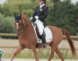 Britain's best pony rider of the season, Claire Gallimore, stayed below her standard and finished sixth with 66,398%