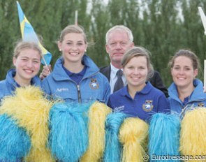 The Swedish Pony Dressage team: all smiles!