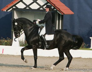 Cora Jacobs and Cassis, a 14-year old Hessian mare by Charly Chaplin x Blaubart xx.